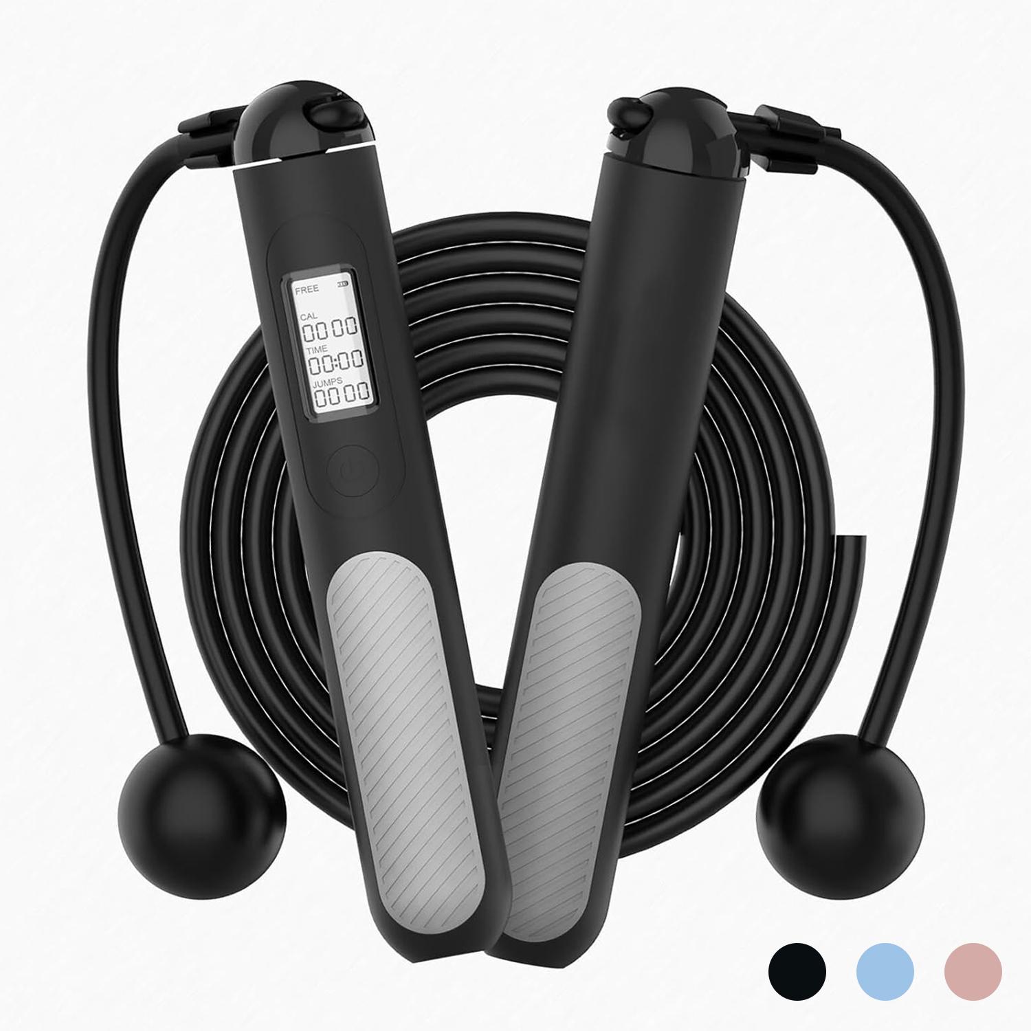 Smart Jump Rope Digital Counter - 2-in-1 Smart Digital Weighted Jump Rope