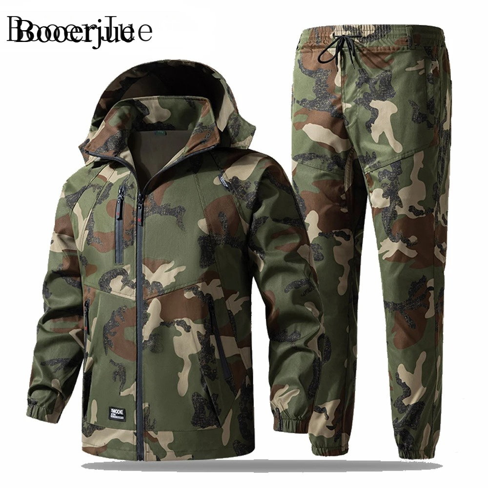 Hiking - Spring Autumn Men's Camo Tactical Hooded