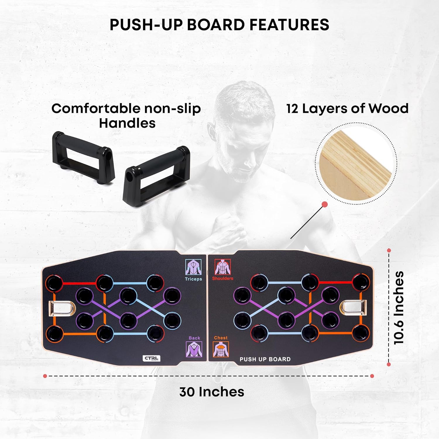 Push Up Board Foldable Multi Function - Multifunctional Foldable Wooden Push Up Board
