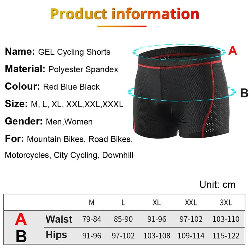 NEWBOLER Men's MTB Cycling Sho - Padded Cycling Shorts 5D Gel recension och pris