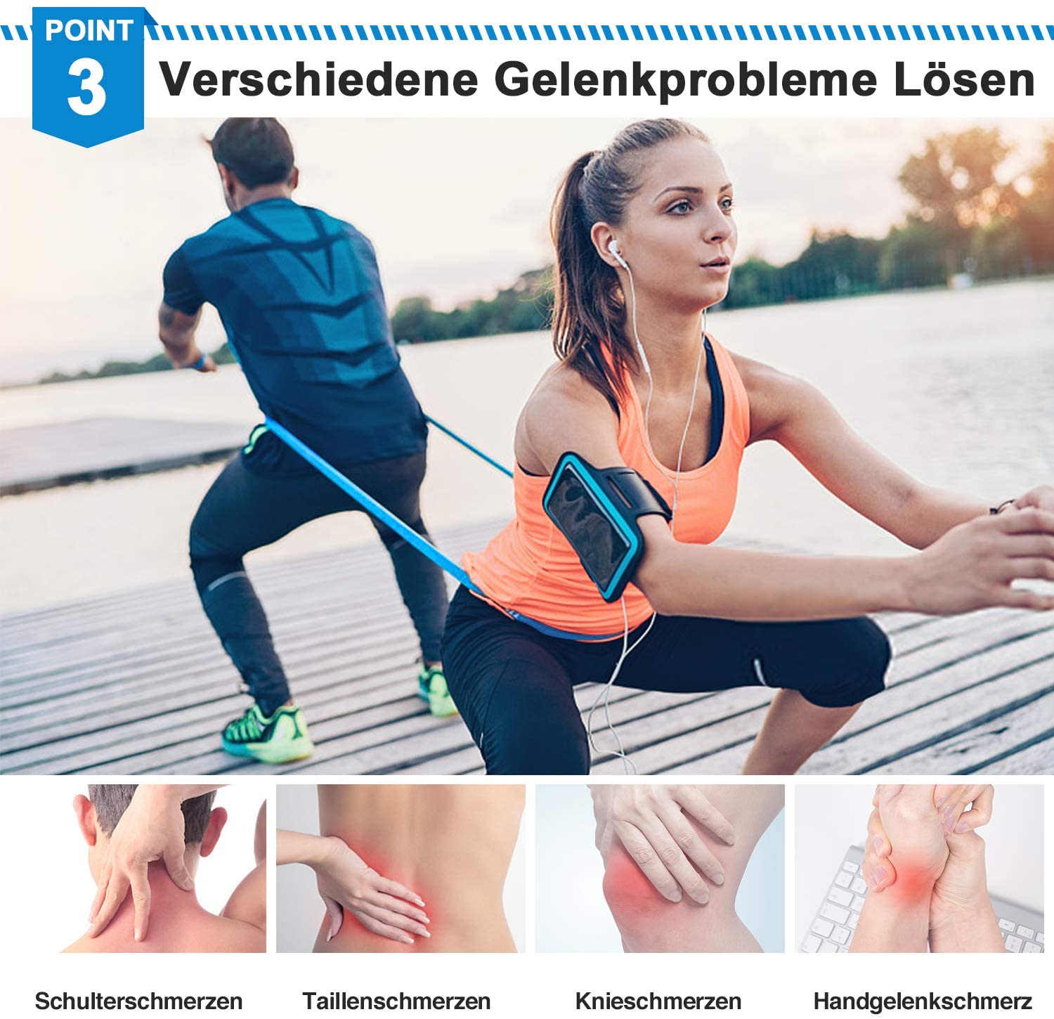 Elastic Fitness Bands 3Pcs Res - Pilates Bar Kit With Resistance Bands recension och pris