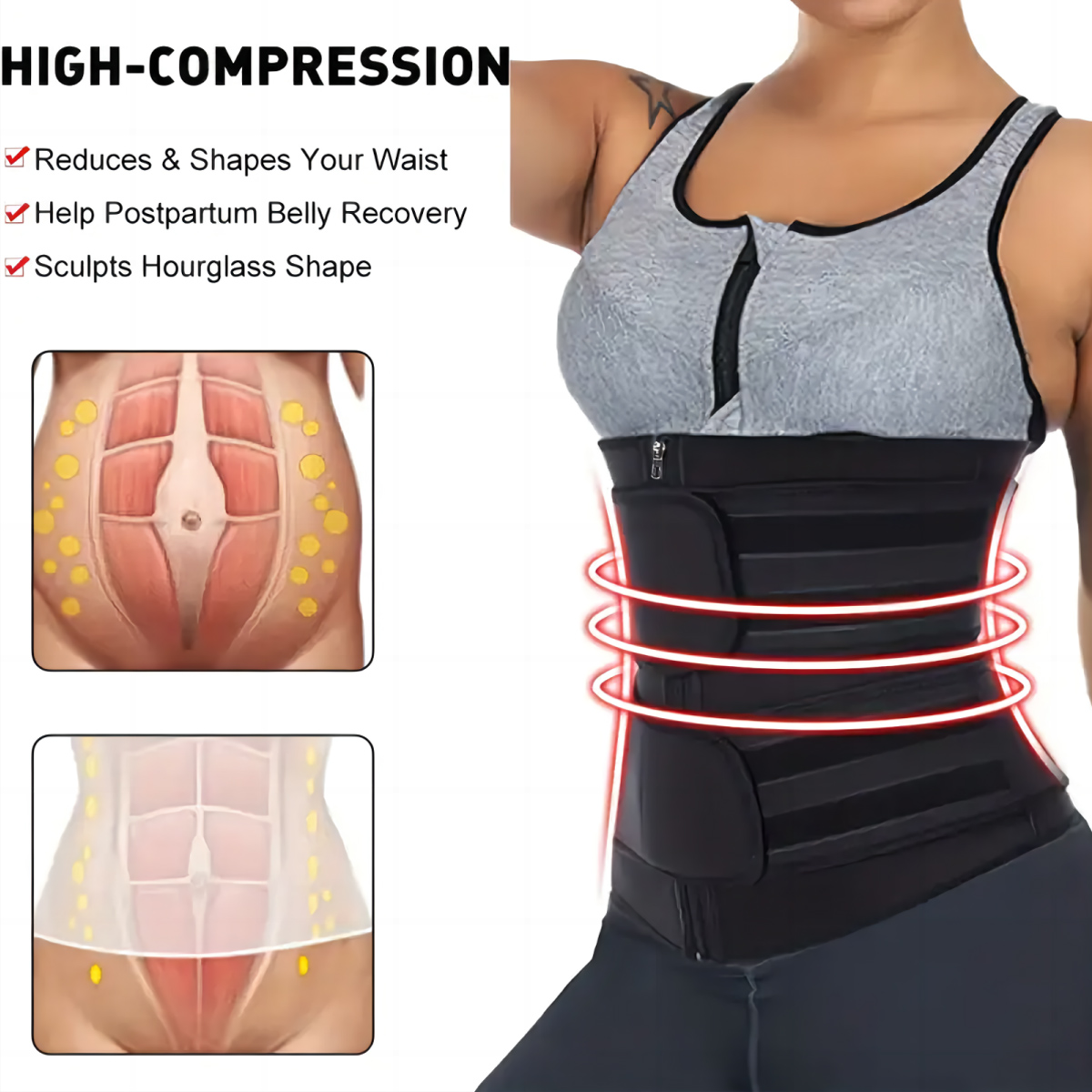 Women Waist Trainer Belt Doubl - Sweat Waist Trainer Belt Neoprene recension och pris