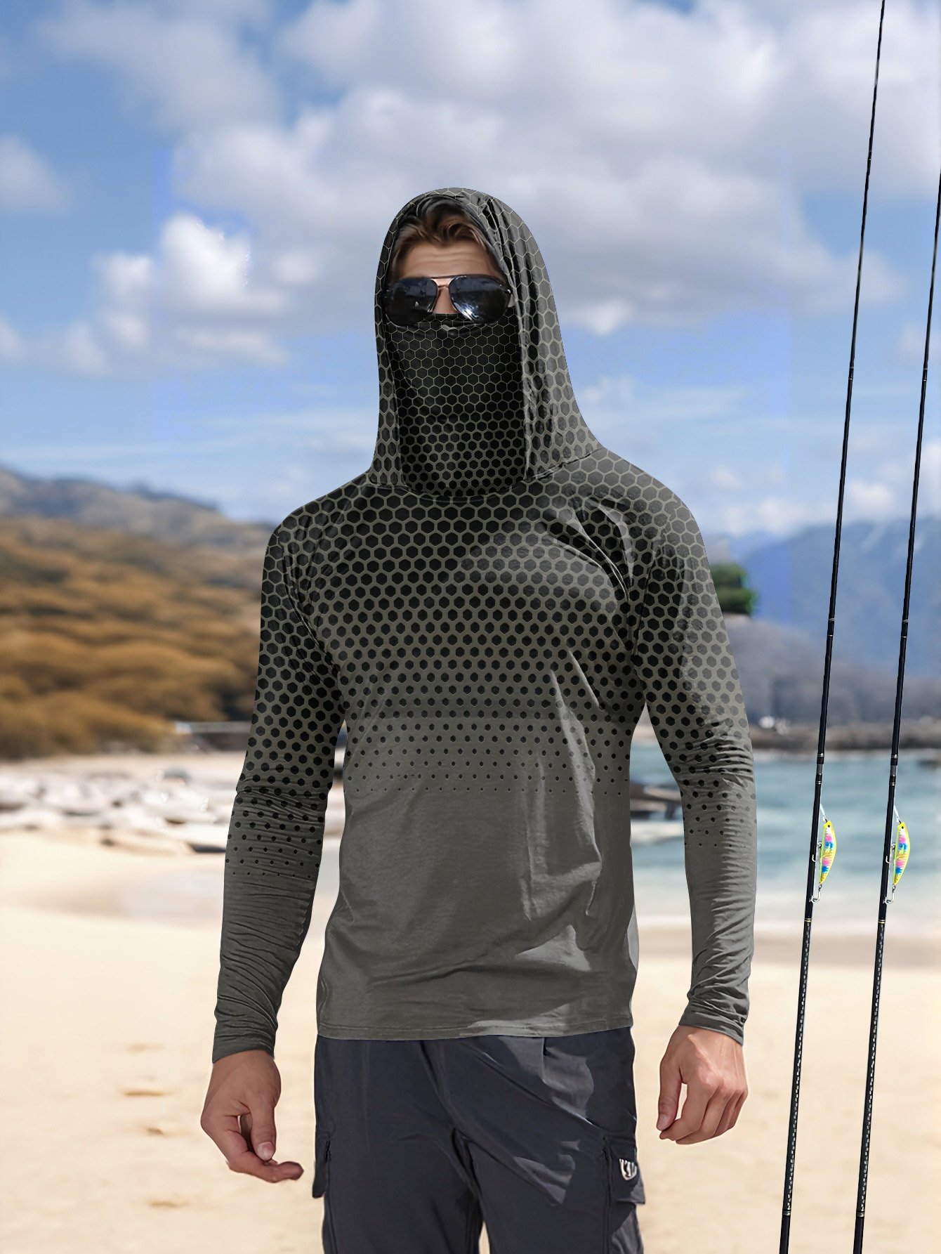 Men Hood Fishing Shirt long sl - Fishing recension och pris