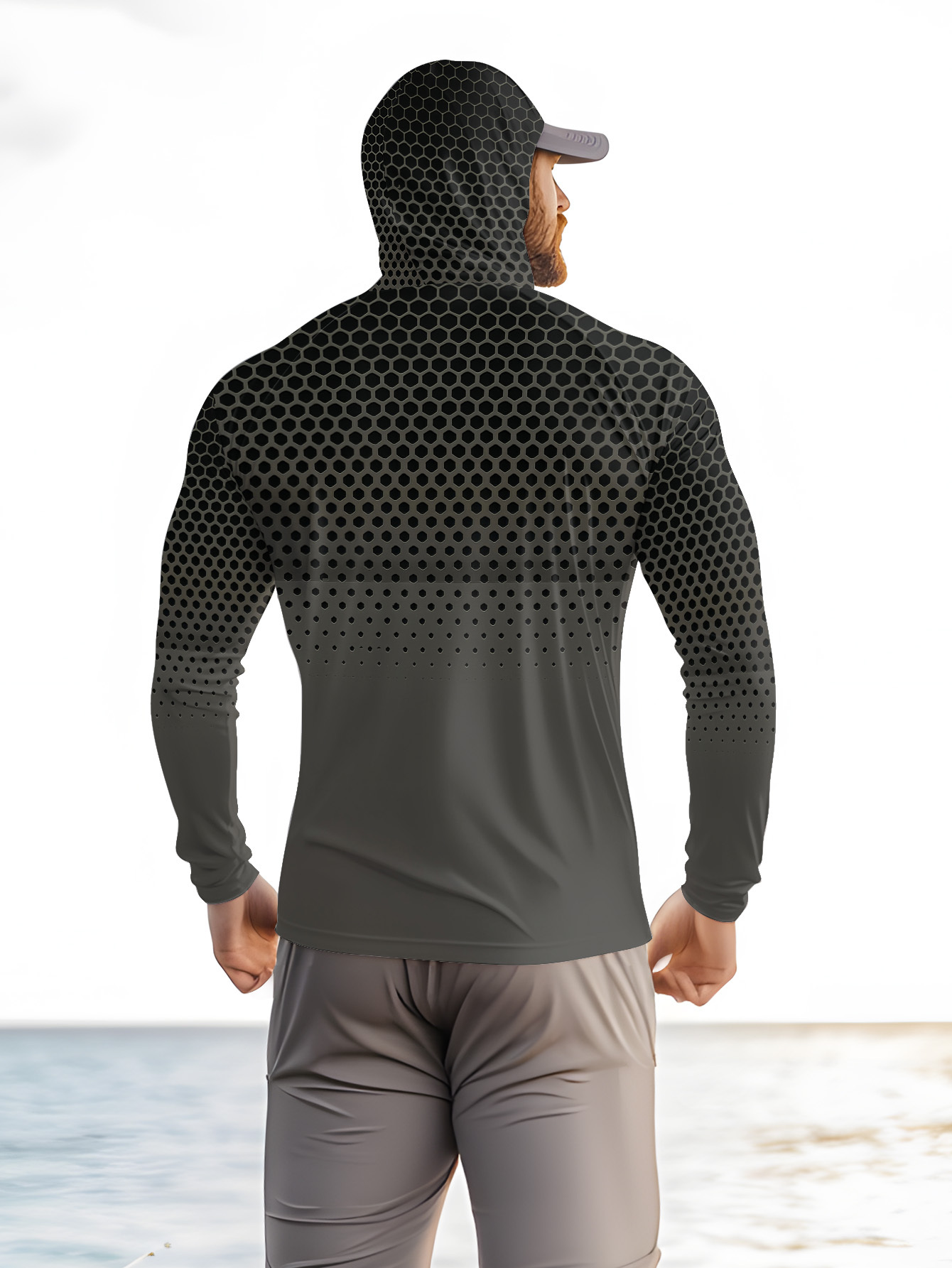 Men Hood Fishing Shirt long sl - Fishing recension och pris