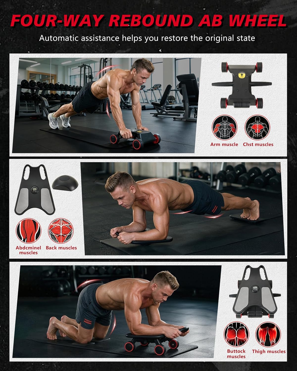 Ab Roller Wheel, Ab Roller, Up - Ab Roller Wheel With Elbow Support recension och pris