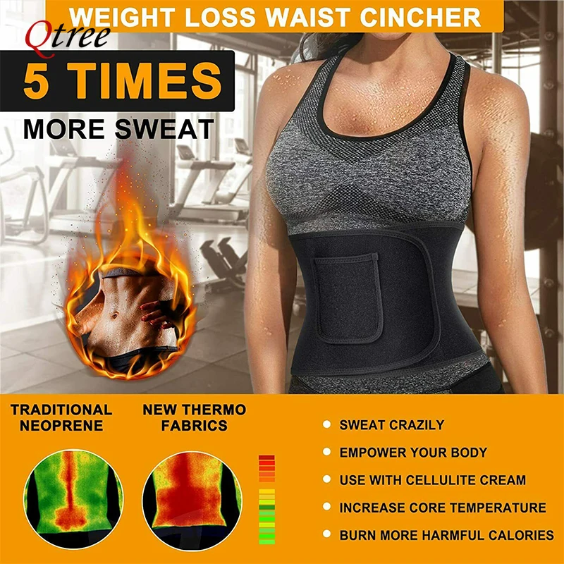 Qtree Waist Cincher Body Shape - Sweat Waist Trainer Belt Neoprene recension och pris