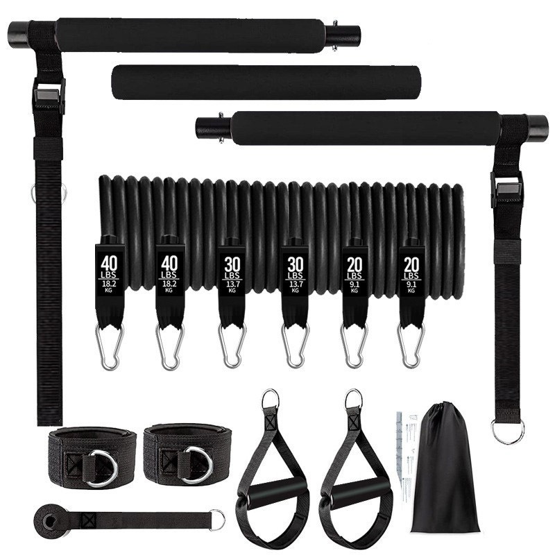 180lbs Resistance Bands with A - Pilates Bar Kit With Resistance Bands recension och pris