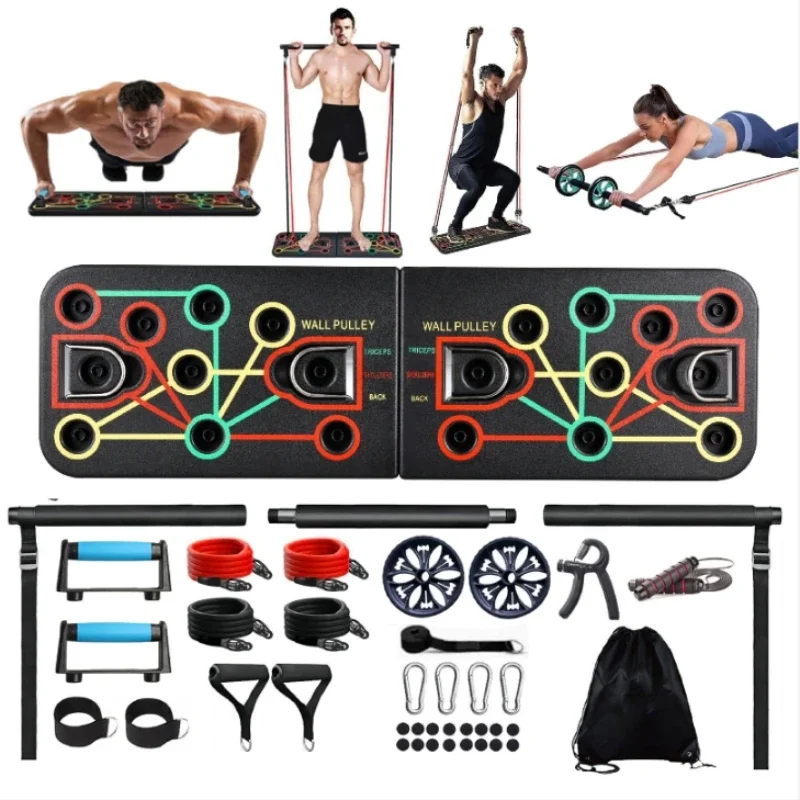 Multifunctional Push Up Board  - Pilates Bar Kit With Resistance Bands recension och pris