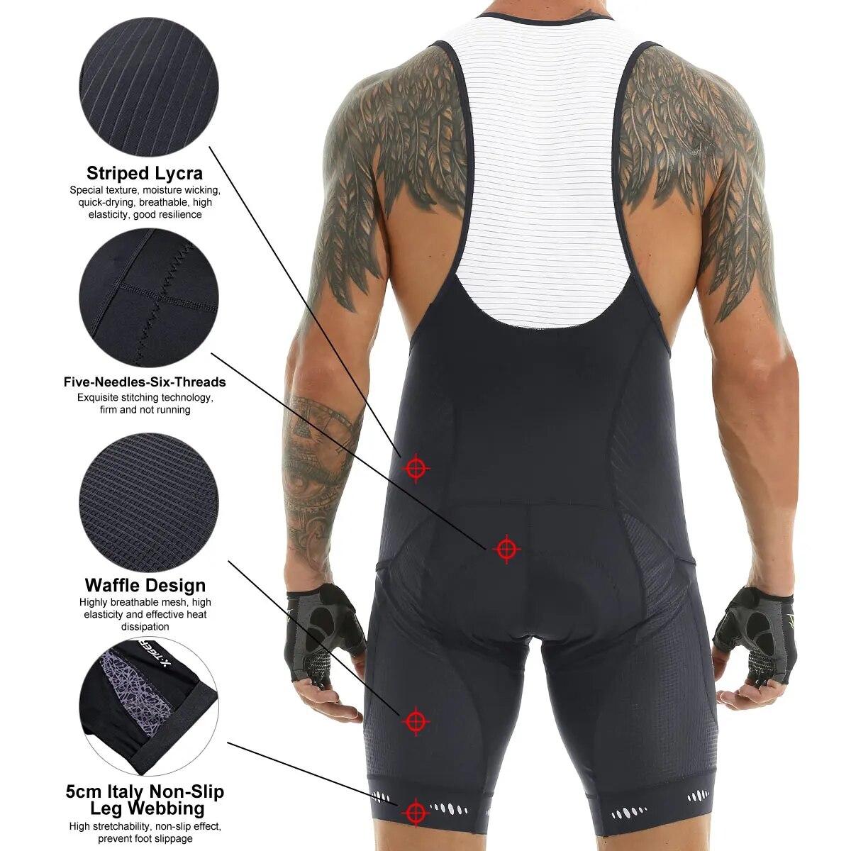 Cycling Bib Shorts 5D Gel Pad  - Padded Cycling Shorts 5D Gel recension och pris