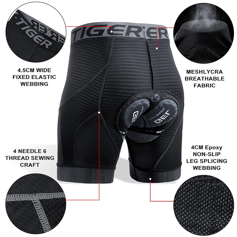 X-TIGER Men's Cycling Underwea - Padded Cycling Shorts 5D Gel recension och pris