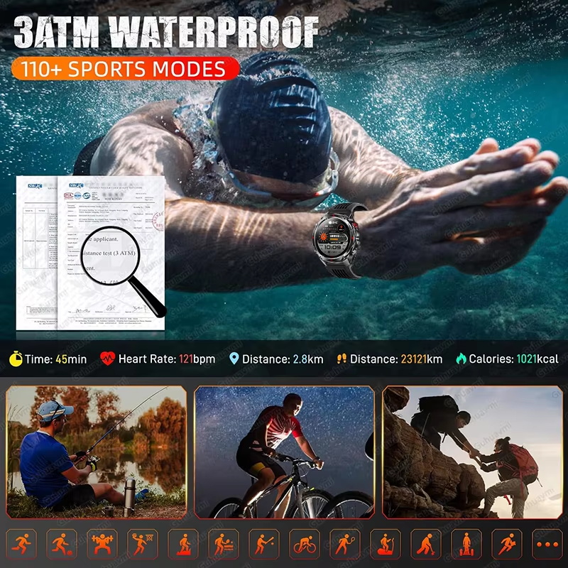 Military 540mAh GPS Smart Watc - Resistance Bands Set With Handles recension och pris