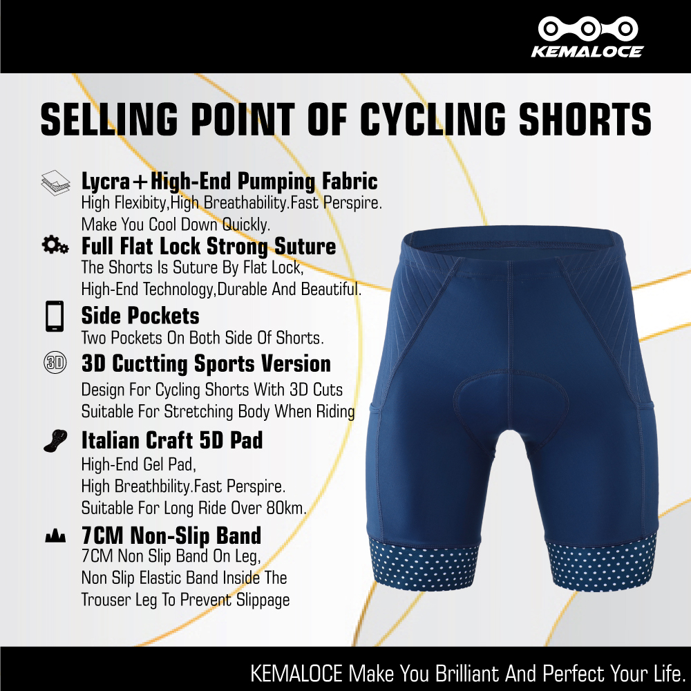 KEMALOCE Men's Cycling Shorts  - Padded Cycling Shorts 5D Gel recension och pris