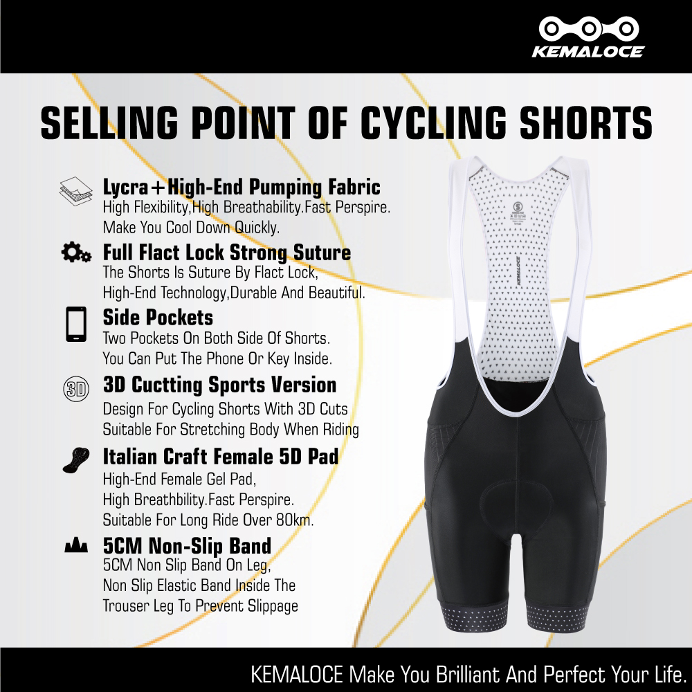 KEMALOCE Women's Cycling Bib S - Padded Cycling Shorts 5D Gel recension och pris